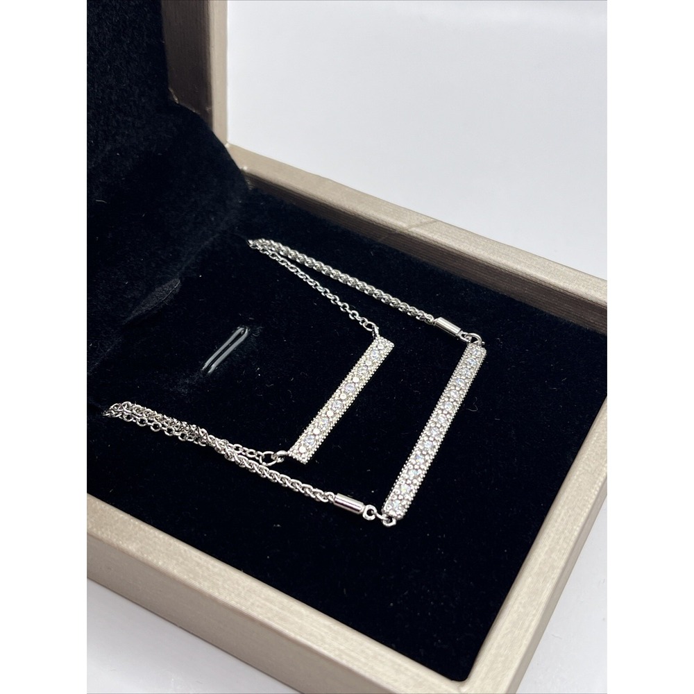 Loulu Bar Crystal Bar Necklace andβ Bracelet Matching Jewelry Gift Set w/ Box